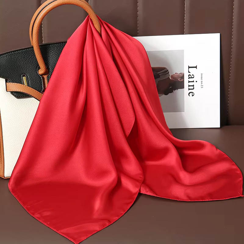 Luxury Bags Trending - Luxury Solid Color Silk Square Scarf