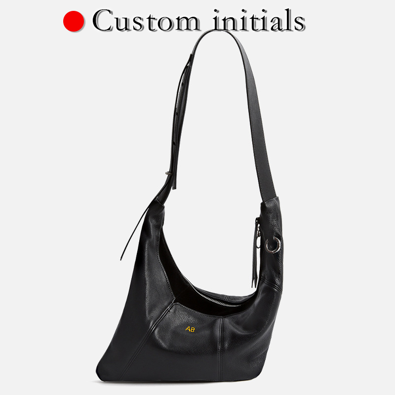 Luxury Bags Of 2026 - Custom Initials Leather Half Moon Bags