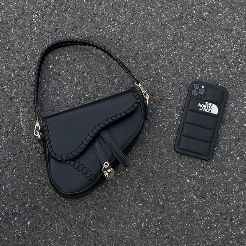 Luxury Bags Dior - Fashion Stitched Black Underarm Saddle Bag