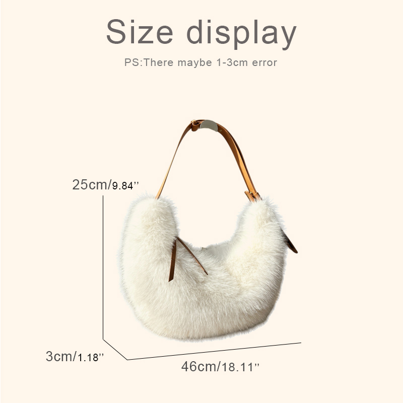 Fashion Faux Fur Half Moon Bag - Luxury Bags Of 2026 recensione e prezzo