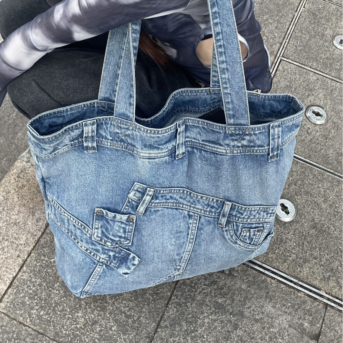 Washed Denim Women handbag Cow - Luxury Bags Denim recensione e prezzo