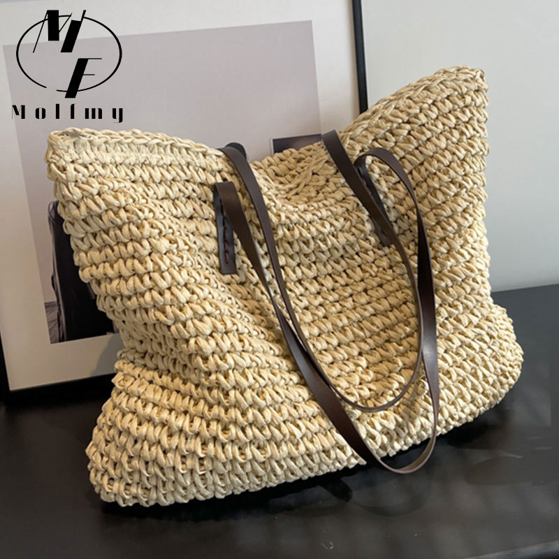 Straw Woven Tote Bags Casual L - Luxury Bags Shopping recensione e prezzo