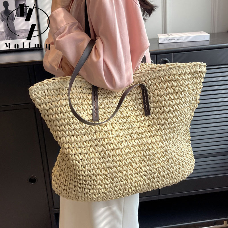 Straw Woven Tote Bags Casual L - Luxury Bags Shopping recensione e prezzo