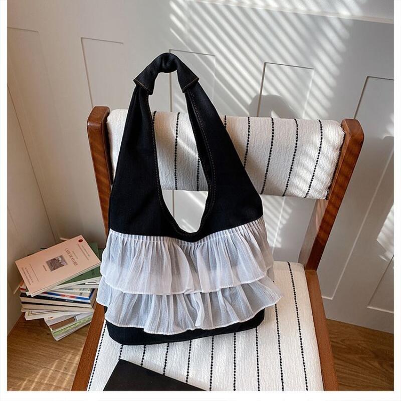 Blue ruffled shoulder bag fash - Luxury Bags Denim recensione e prezzo