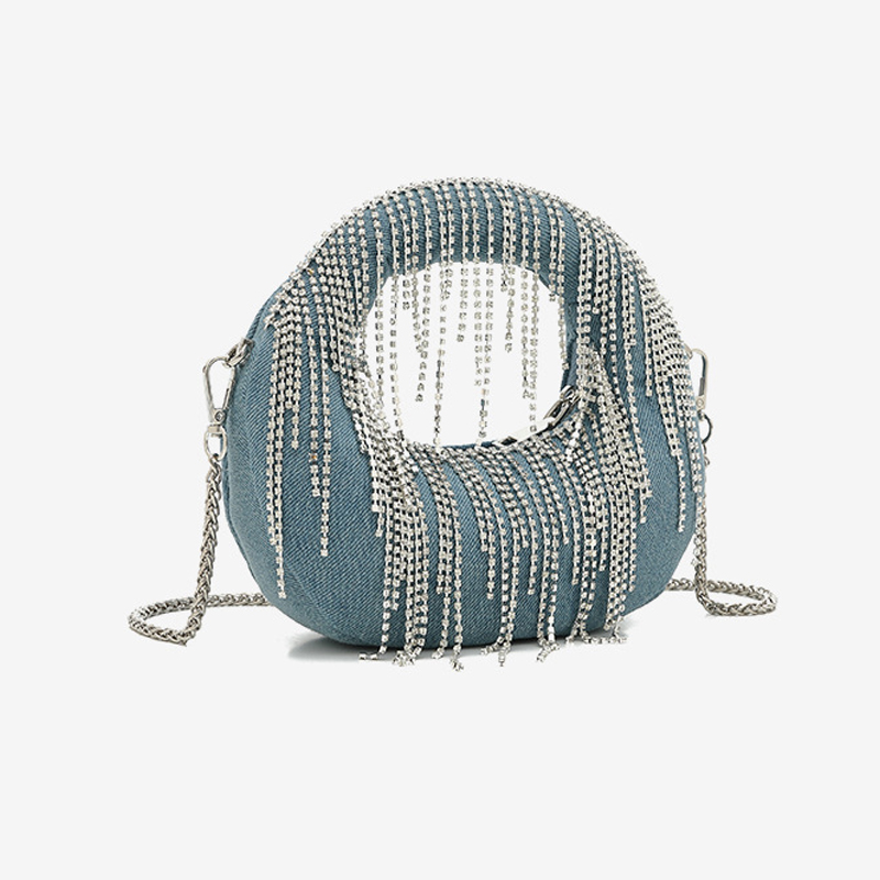 Half Moon Evening Clutch Party - Luxury Bags Denim recensione e prezzo